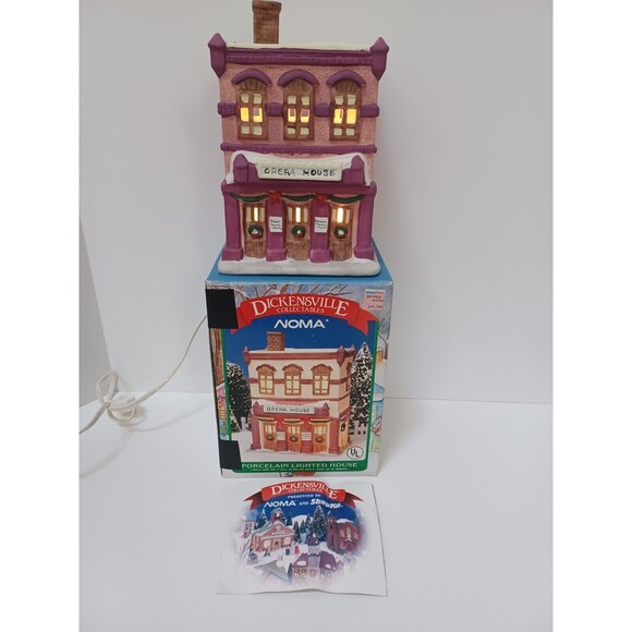 Dickensville ~ NOMA ~ "Opera House" ~ 15817471 ~ Lighted Christmas Village w Box - Picture 1 of 6